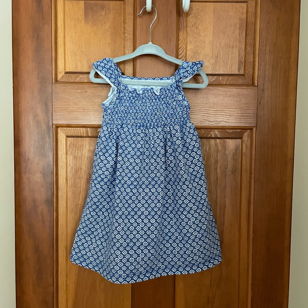 Carter’s Toddler Girl Blue and White Print Sundress, Size 2T